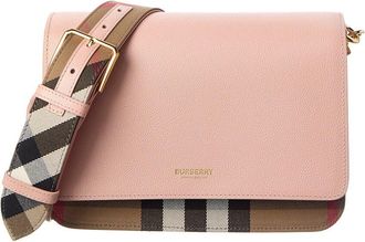 Burberry Check Canvas & Leather Shoulder Bag