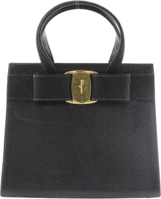 Ferragamo Pre-owned Leren Handtas - Dames - Vintage Handtas - Zwart - ONE Size - Leer - Vintage