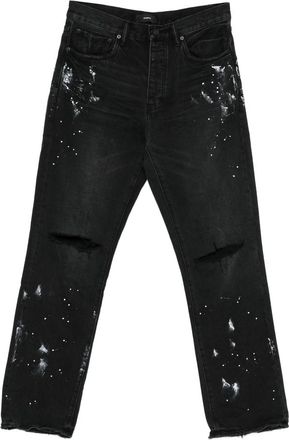 Purple Ripped Paint Jeans