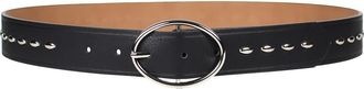 Linea Pelle Oval Studded Belt in Black at Nordstrom Rack, Size X-Large