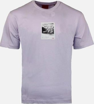 HUGO BOSS Mens HUGO Darthy Cotton T-Shirt, Open Purple - Size: 40