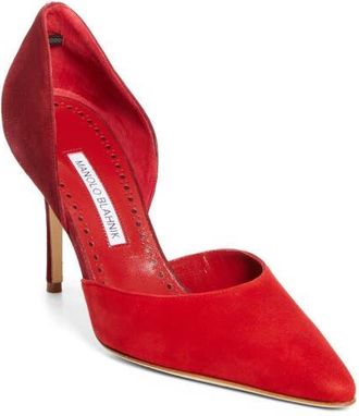 Manolo Blahnik Taylerbinu dOrsay Pump in Red 6208/red 6039 at Nordstrom, Size 10.5Us