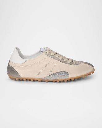 Maison Margiela Sprinters Mixed Leather Low-Top Sneakers