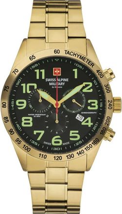 Swiss Alpine Military 7047.9114 Chronograph - Heren - Accessoires - Geel - Maat: ONE Size