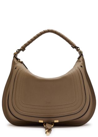Chlo&eacute; Marcie Medium Leather Shoulder bag - Taupe - One Size