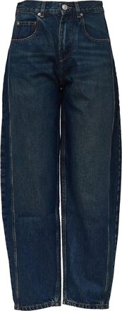 Isabel Marant Timeless Relaxed Barrel-Cut Denim Pants