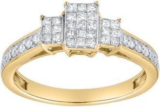LuvMyJewelry Lumetra 0.55 Ct 10K Gold Diamond Ring in 10K White Gold at Nordstrom, Size 5.5