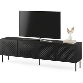 Dmora Mobile Porta tv Ronca, Modulabile, Cassetti, un Ripiano, 200.5x42x60h cm Nero