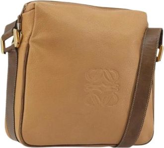 Loewe Pre-owned Leather Shoulder Bag - Dames - Vintage Schoudertas - Beige - ONE Size - Leer - Vintage