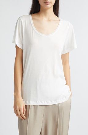 Gia Studios Dion Cotton Scoop Neck T-Shirt in White at Nordstrom, Size Medium