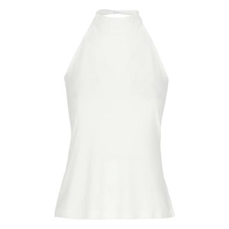 Norma Kamali Sleeveless Tops, female, White, Size: XS Halterneck Top
