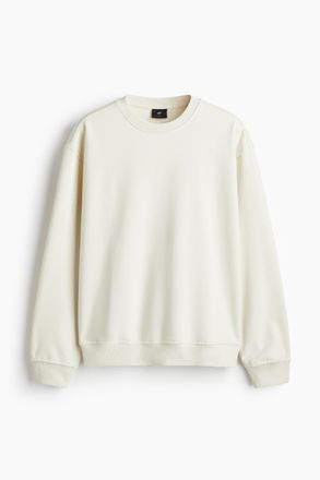 H&M Sweatshirt in Loose Fit - White