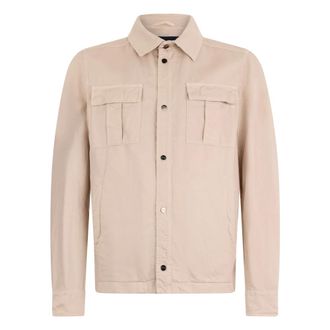 Herno Light Jackets, male, Beige, Size: 2XL Classic Button-Front Jacket
