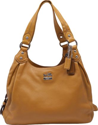 Coach Madison Hobo Shoulder Bag in Camel Brown Leather