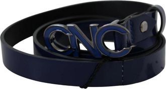 Costume National Donkerblauwe Leren Riem voor Mode - Dames - Riemen - Blauw - ONE Size - Leer - Accessoires