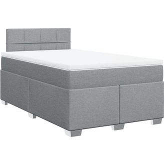 vidaXL Vidaxl - Cama Box Spring Con Colch&oacute;n Tela Gris Claro 120x190 Cm