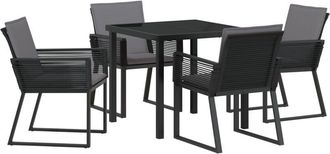 vidaXL Garden Dining Set 5 pcs Black Poly rattan Vidaxl
