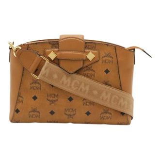 MCM Pre-owned Cross Body Bags, female, Brown, Size: ONE SIZE Pre-owned Visetos PVC Shoulder Bag