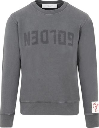 Golden Goose Hoodies & sweatvesten, Heren, Grijs, S, Katoen, Grijze Katoenen Logosweatshirt