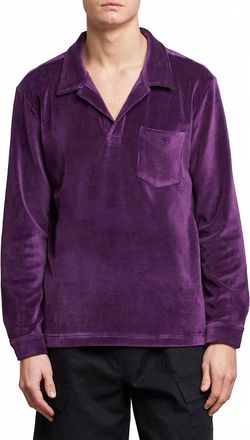 OAS Long Sleeve Velour Shirt In Purple