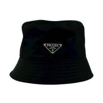 Prada Pre-owned Accessories, unisex, Black, Size: ONE SIZE Pre-owned Vintage Bucket Hat