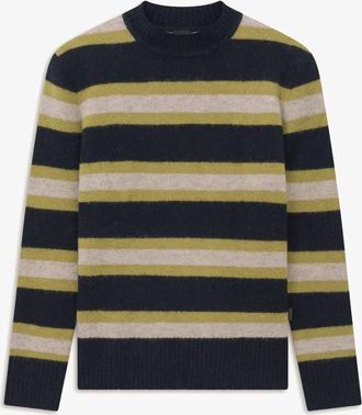 Bugatti Womens Crewneck Stripe Sweater In Navy