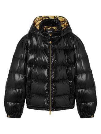Versace hooded puffer jacket - Black
