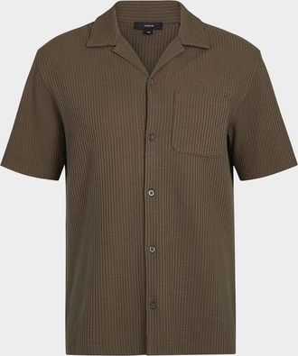 Vince Mens Seersucker Camp Shirt