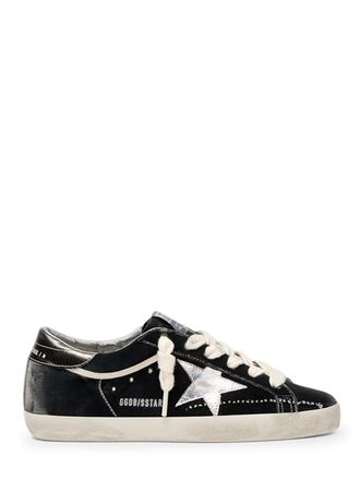 Golden Goose Low-Top Velvet Sneakers with Laminated Star Detail