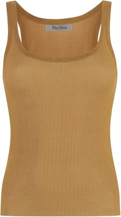 Max Mara Bastia Silk Tank - Dames - Tops zonder mouwen - Beige - M - Tops