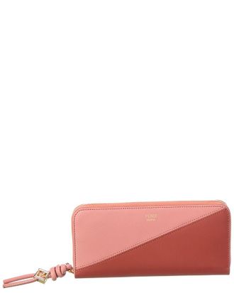 Fendi Fendi Ff Diamonds Zipper Around Large Leather Wallet