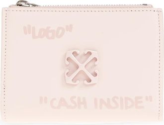 Off-white Leren Portemonnee - Dames - Portefeuilles - Roze - ONE Size - Leer - Accessoires