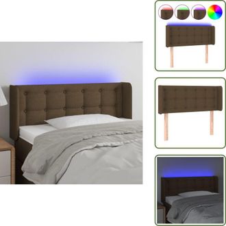 vidaXL The Living Store Testiera a LED Marrone Scuro 83x16x78/88 cm in Tessuto - Testiera letto