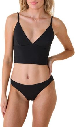 Andie Swim Lanikai Crop Tankini Top in Black at Nordstrom, Size X-Small