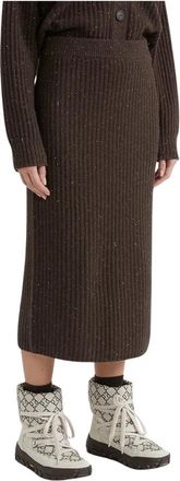 PESERICO Midi Rok - Dames - Midirokken - Bruin - S - Wol - Rokken