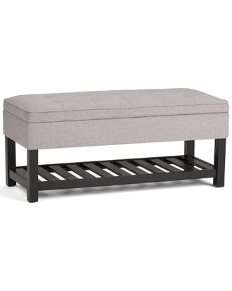Simpli Home Cosmopolitan 44In Transitional Rectangle Storage Ottoman Bench With Open Bottom
