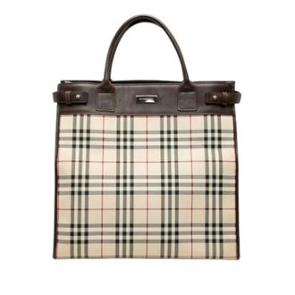 Burberry Pre-owned Tote Bags, female, Beige, Size: ONE SIZE Pre-owned Canvas Satchel