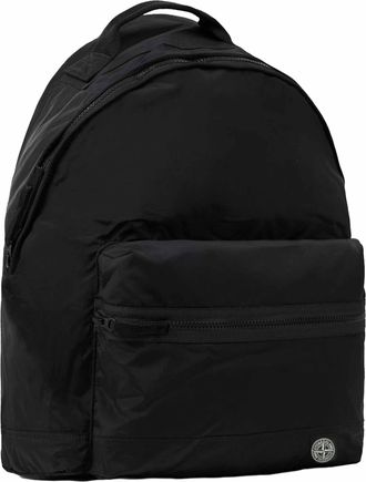 Stone Island Mens Backpack Nylon Metal-Trim Black Resin Backpacks