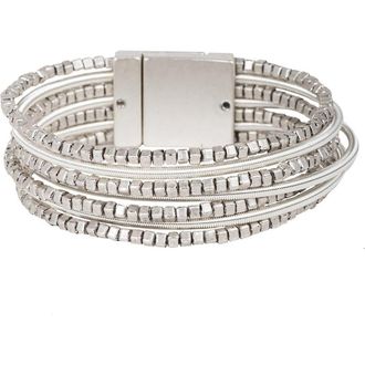 Saachi Scarlett Beaded Layered Wrap Bracelet in Silver at Nordstrom Rack