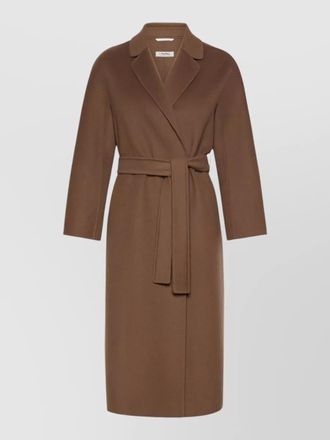 Max Mara long jacket belted waist lapel collar pockets