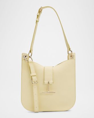 Tom Ford Tara Small Hobo Crossbody Bag in Grained Leather