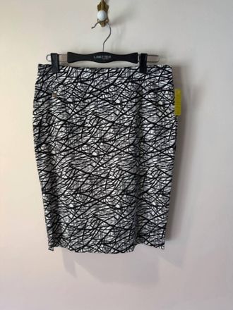 Lisette Womens Bamboo Print Skirt In Black And White