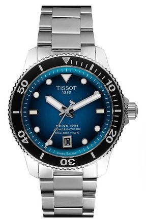 Tissot Tisso Seastar 1000 Powermatic 80 Bracelet Watch, 40mm in Turquoise/silver at Nordstrom