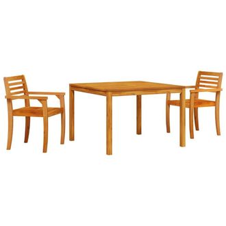 Berkfield Home 3-Piece Garden Dining Set - Solid Acacia Wood in Brown