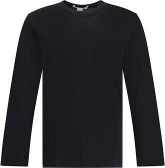Comme Des Gar&ccedil;ons Lange mouwen T-shirt met bedrukt logo - Heren - Longsleeves - Zwart - M - Katoen - Tops