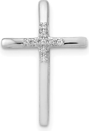 Diamond2Deal 10K Gold.03ct. Diamond Cross Chain Slide Pendant