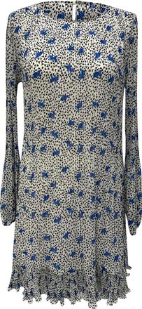 Maje Printed Long Sleeve Mini Dress in Multicolor Polyester