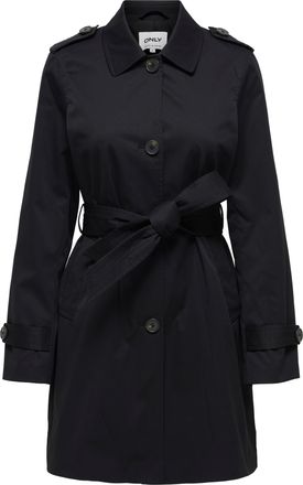 Only Trenchcoat ONLY ONLDISA LIFE SB TRENCHCOAT CC OTW, Damen, Gr. XL, schwarz, Web, Obermaterial: 100% Polyester, unifarben, Po-bedeckend, V-Ausschnitt, M