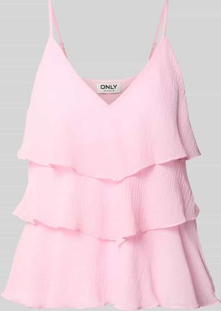 Only Regular Fit Tr&auml;gertop mit Vollants Modell LINN in Rosa, Gr&ouml;&szlig;e XS