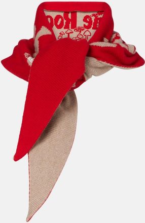 Simone Rocha Sciarpa in lana e cashmere con logo